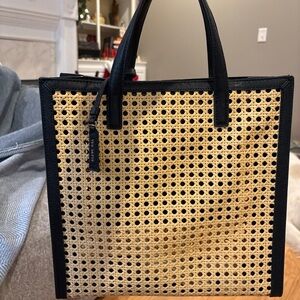 Ted Baker Woven Straw Tote with Leather Trim | NWOT